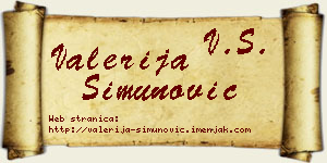 Valerija Simunović vizit kartica